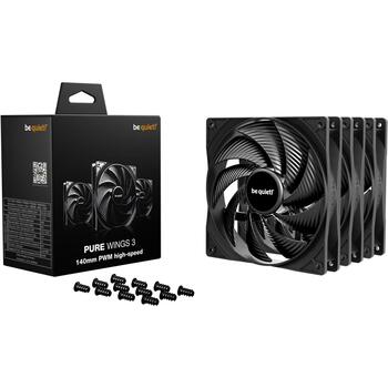 Be Quiet Datora korpuss ventilators PURE WINGS 3 BL138, 140mm, 1800RPM, 122.6m³/h, 2.44mmH2O, 3 ventilatori (BL138)