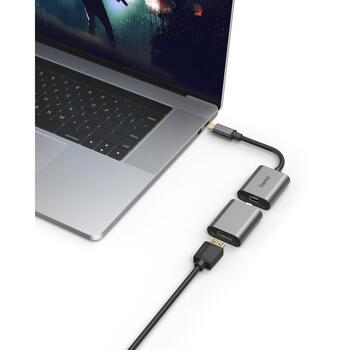 Hama 6in1 адаптер Connect2Go 00200306, 6 портов, USB-C, Mini-DisplayPort, HDMI, VGA, серый (00200306)
