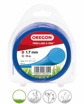 Леска для триммера, круглая, синяя, 1,7 мм, 15 м, OREGON, OREGON, 69-350-BL, 1,7 мм, 15 м (69-350-BL)