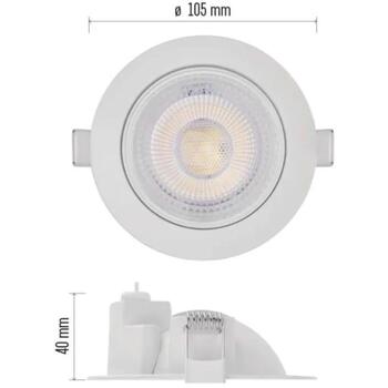 Emos LED прожектор GERI ZV1160, 6,5 Вт, 780 лм, IP20, 220–240 В, 30 000 ч, 36°, 2 700/4 000/6 500 K, алюминий (ZV1160)