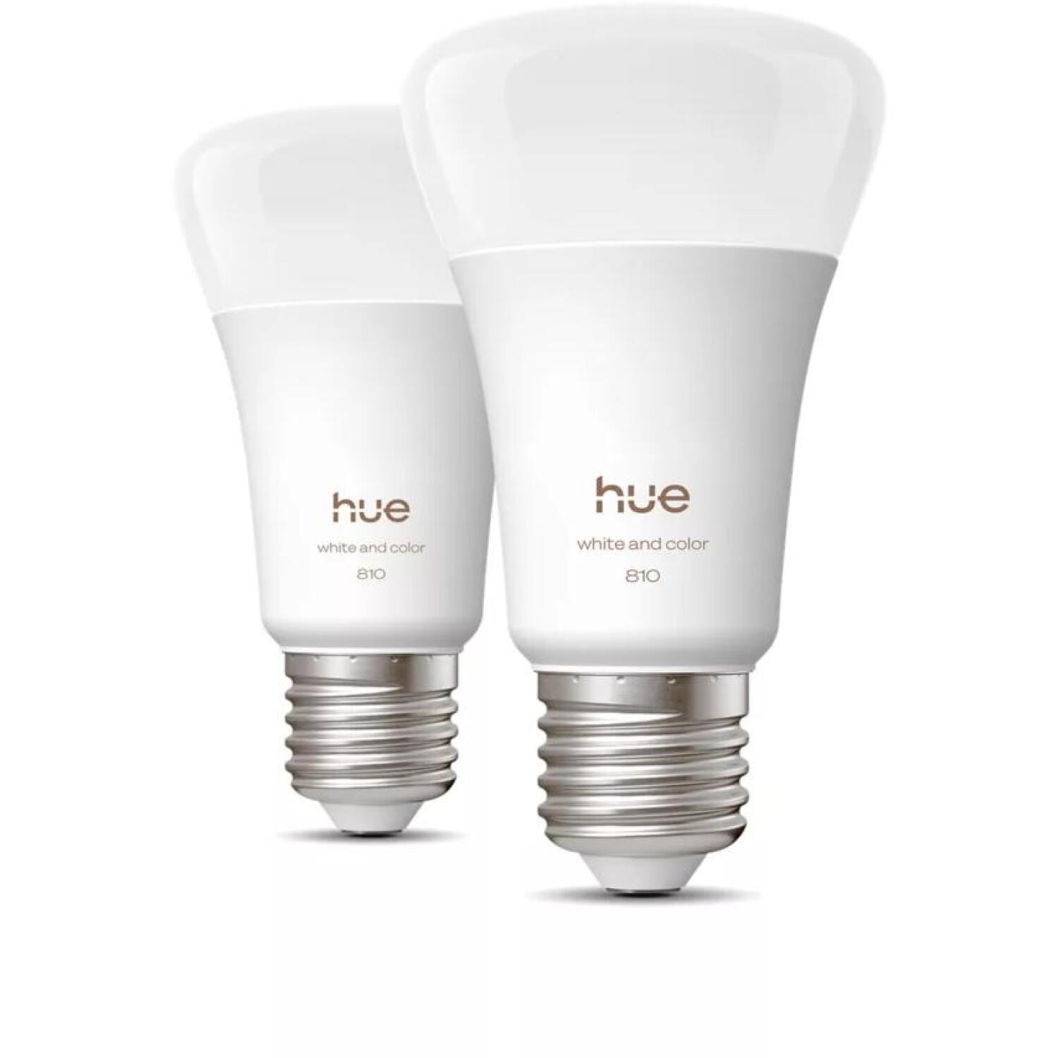 Philips Hue умная лампа WCA 810 A60 2P EU 8720169364363, E27, 6Вт, 810лм, 1000-20000К, LED, Bluetooth и Zigbee, 2 шт (8720169364363)