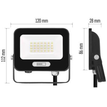 Emos LED прожектор GLARO ZS2224B, 20 W, 2000 lm, IP65, нейтральный белый, алюминий, 120°, 20 000 ч (ZS2224B)