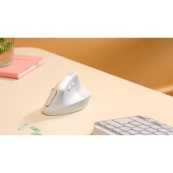 Logitech Lift вертикальная эргономичная мышь RIGH 910-006475, 4000 DPI, 4 кнопки, RF беспроводная + Bluetooth, белая (910-006475)