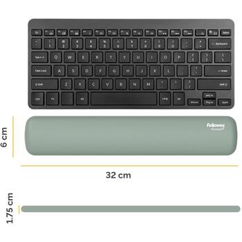 Fellowes Breyta Compact клавиатурный подставка для запястья | 100142573 | 60 мм, 320 мм, 17.5 мм, Силикон, Антибактериальный (100142573)