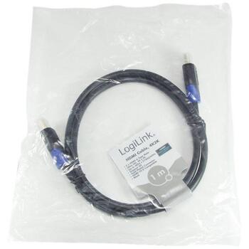 Logilink HDMI кабель CH0061, 1 м, HDMI тип A мужской на HDMI тип A мужской, HDMI 2.0, 4K 4096x2160, 3D, Ethernet (CH0061)
