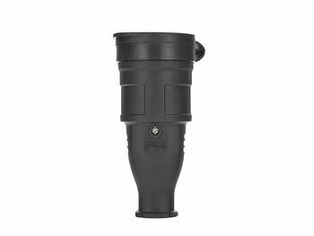 16A IP44 резиновая розетка GEKO G17516 230V, защитная крышка, черная (G17516)