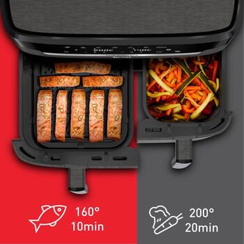 Tefal karstā gaisa friteris EY942HE0, 2700 W, 11 L, 2 atvilktnes, 7 programmas, sinhronizācijas funkcija (EY942HE0)