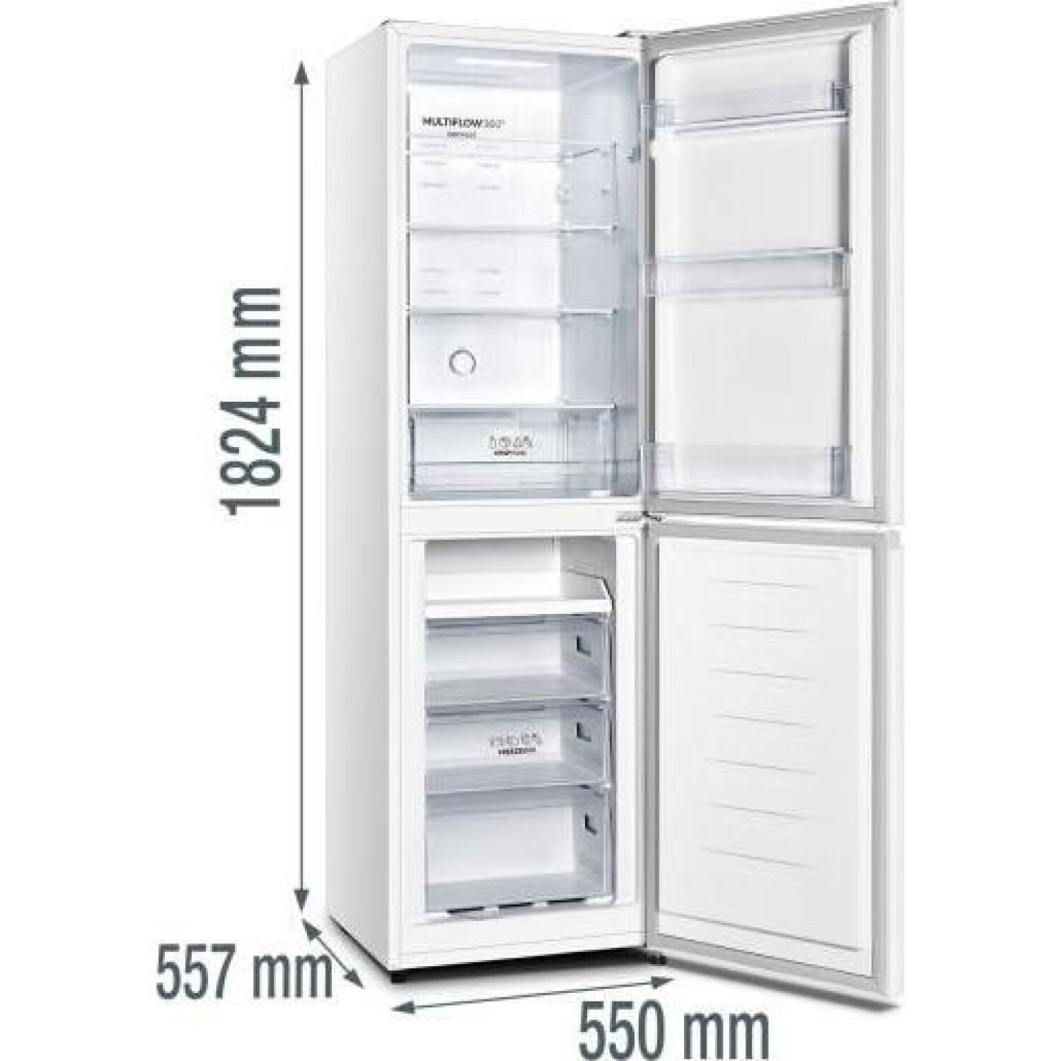 Gorenje Холодильник с морозильником NRK418ECW4 20007237, 256л, 171л, 85л, 5кг/24ч, E, 37дБ, 2 двери, 3 полки, No Frost Plus (NRK418ECW4)