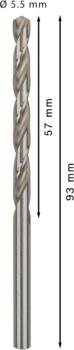 HSS-G urbji metālam 5,5mm, 10gab., Urbjmašīnām/skrūvgriežiem PRO METAL HSS-G STANDARTA SPIRĀLVEIDA URBJA GARUMS, 2608595064, BOSCH (2608595064)