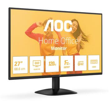 Aoc LCD монитор Q27B35S3 68.6 см 2560 x 1440 Quad HD 120Гц 1мс IPS VESA крепление, черный (Q27B35S3)