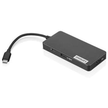 Lenovo USB-C 7-in-1 док-станция GX90T77924, 2xUSB3.0, 1xUSB2.0, 1xHDMI, 1xTF кардридер, 1xSD кардридер, 1xUSB-C порт для зарядки (GX90T77924)