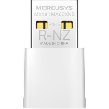 Mercusys AX900 Nano Wi-Fi 6 Bluetooth USB адаптер MA60XNB, 287 Mbps, 600 Mbps, USB 2.0, 2.4 GHz, 5 GHz (MA60XNB)
