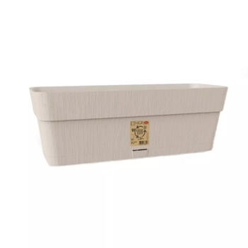 Stefanplast Ethica puķu kaste ar paliktni 2168250, 50x18x17cm, 9,5L, balta, pašlaistīšana, ārtelpām, 100% pārstrādāts (2168250)