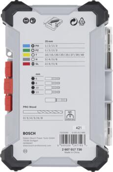 EXTRA HARD SKRŪVGRIEŽA UZGAĻU UN PRO WOOD URBJU KOMPLEKTS, 35 GAB. BOSCH 2607017730 (2607017730)