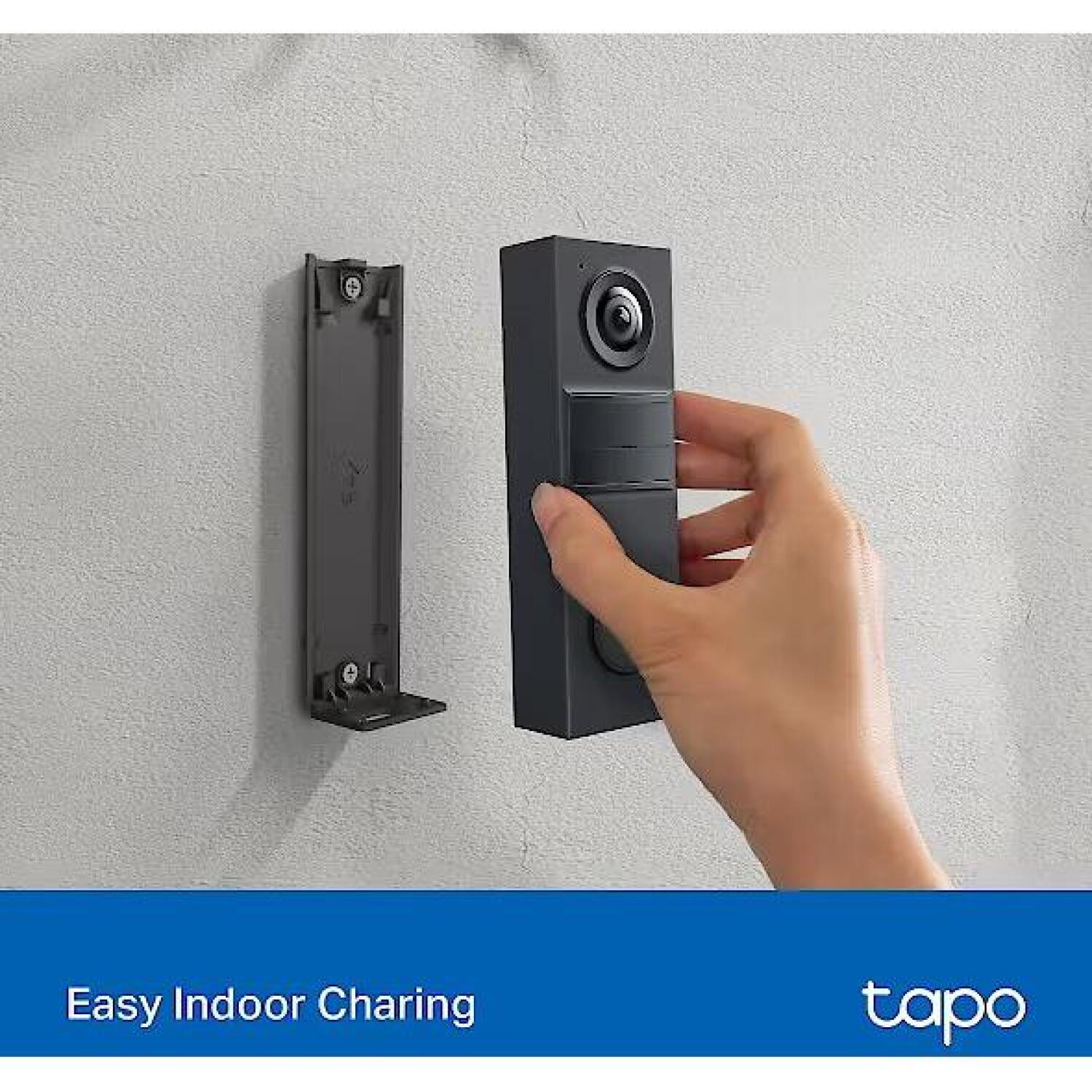 TP-Link видеодомофон Tapo D205, 3 МП, 2304x1296 пикселей, 2.4 мм, F2.2, IP65, H.264, MicroSD до 512 ГБ, аккумулятор 6400 мАч (Tapo D205)