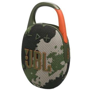 JBL Clip 5 SQUAD portatīvais skaļrunis, 7W, 95Hz-20kHz, BT 5.3, IP67, 15h, karabīne, kamuflāža (JBLCLIP5SQUAD)