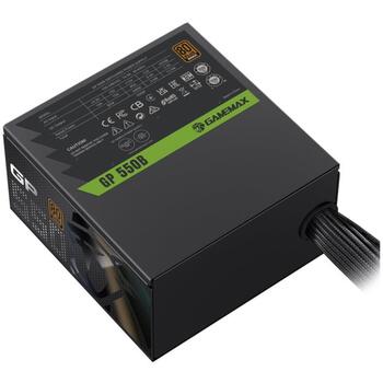 Gamemax barošanas bloks GP 550B, 550 W, Bronza, Nemodulārs, 140 mm ventilators, 1 x 24 pin ATX, 2 x 8 pin EPS12V, 3 x SATA (GP 550B)