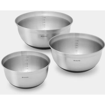 BRABANTIA putošanas bļodu komplekts 3gb, matt steel/black (363900)