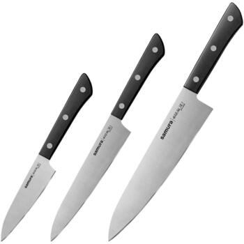 Samura набор из 3 ножей SHR-0220B, AUS-8, 58 HRC, рукоятка ABS (SHR-0220B)