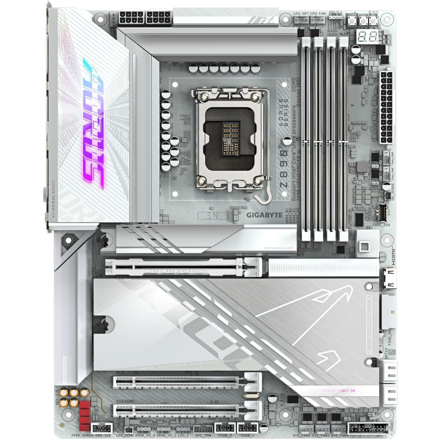 Gigabyte Datora plate Z890 AORUS PRO ICE, 16+1+2 fāzes VRM, līdz 9500MHz DDR5, 1xPCIe 5.0, 5GbE LAN, Wi-Fi 7 (Z890 AORUS PRO ICE)