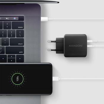 Axagon настенный зарядное устройство ACU-PQ45 45W, 2xUSB-A, 1xUSB-C, 100-240V, QC4+, PD3.0, черный, защита питания (ACU-PQ45)
