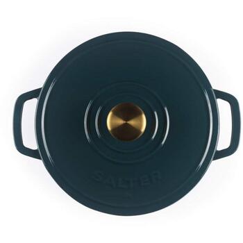 Salter Chester кастрюля BW13771GR, 3.4L, 24см, зеленая, чугун, с крышкой, газ, электрическая, индукционная, керамическая (BW13771GR)