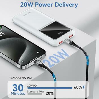 Vention Power Bank FHKB0, 10000mAh, 22.5W, 2xUSB Type-A, 1xUSB Type-C, быстрая зарядка (FHKB0)