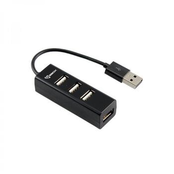 Sbox USB хаб H-204, 4 порта, 480 Мбит/с, 5V/500mA, черный, ABS пластик, горячая замена (H-204)