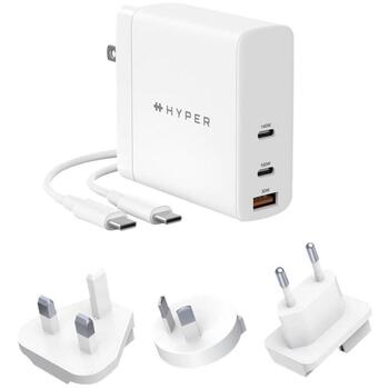 Hyper strāvas adapteris HJG140WW, 140W, 2xUSB-C, 2m USB-C kabelis, ātrā uzlāde (HJG140WW)