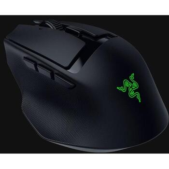 Razer ergonomiska bezvadu spēļu pele Basilisk Mobile RZ01-04310100-R3G1, 18000 DPI, 10 pogas, 76 g, RGB apgaismojums (RZ01-04310100-R3G1)