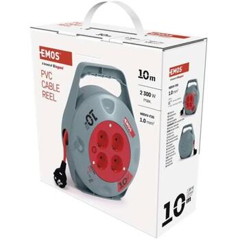 Emos Удлинитель P19510, 10 м, 4 розетки, 230 В, 10 А, PVC, IP20, H05VV-F3G, термозащита (P19510)