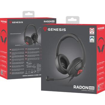Genesis наушники Radon 800 NSG-1791, 40мм, 32 Ом, 20-20000 Гц, 3.5мм, USB Type-A, проводные, игровые, черные, микрофон (NSG-1791)