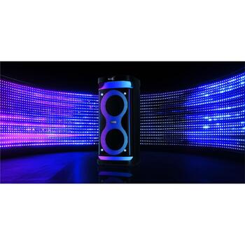 Manta Караоке колонка SPK0601B100, 100W, 7ч воспроизведения, Bluetooth, AUX, USB, MicroSD, LED подсветка (SPK0601B100)