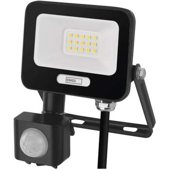 Emos LED прожектор GLARO ZS2314B, 10 W, 1000 lm, IP54, нейтрально-белый, PIR датчик, алюминий (ZS2314B)