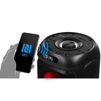 Портативная Bluetooth колонка мощностью 100 Вт RMS с TWS соединением FM радио поддержкой USB и microSD LED дисплеем и аккумулятором 4400 мАч PS-770 Чёрный SV-021719 SVEN (SV-021719)