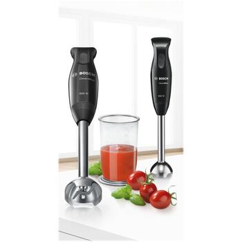 Bosch Ручной блендер MSM2610B, 600 Вт, 1 скорость, длина шнура 1.2 м, пластиковый корпус, черный/серый (MSM2610B)