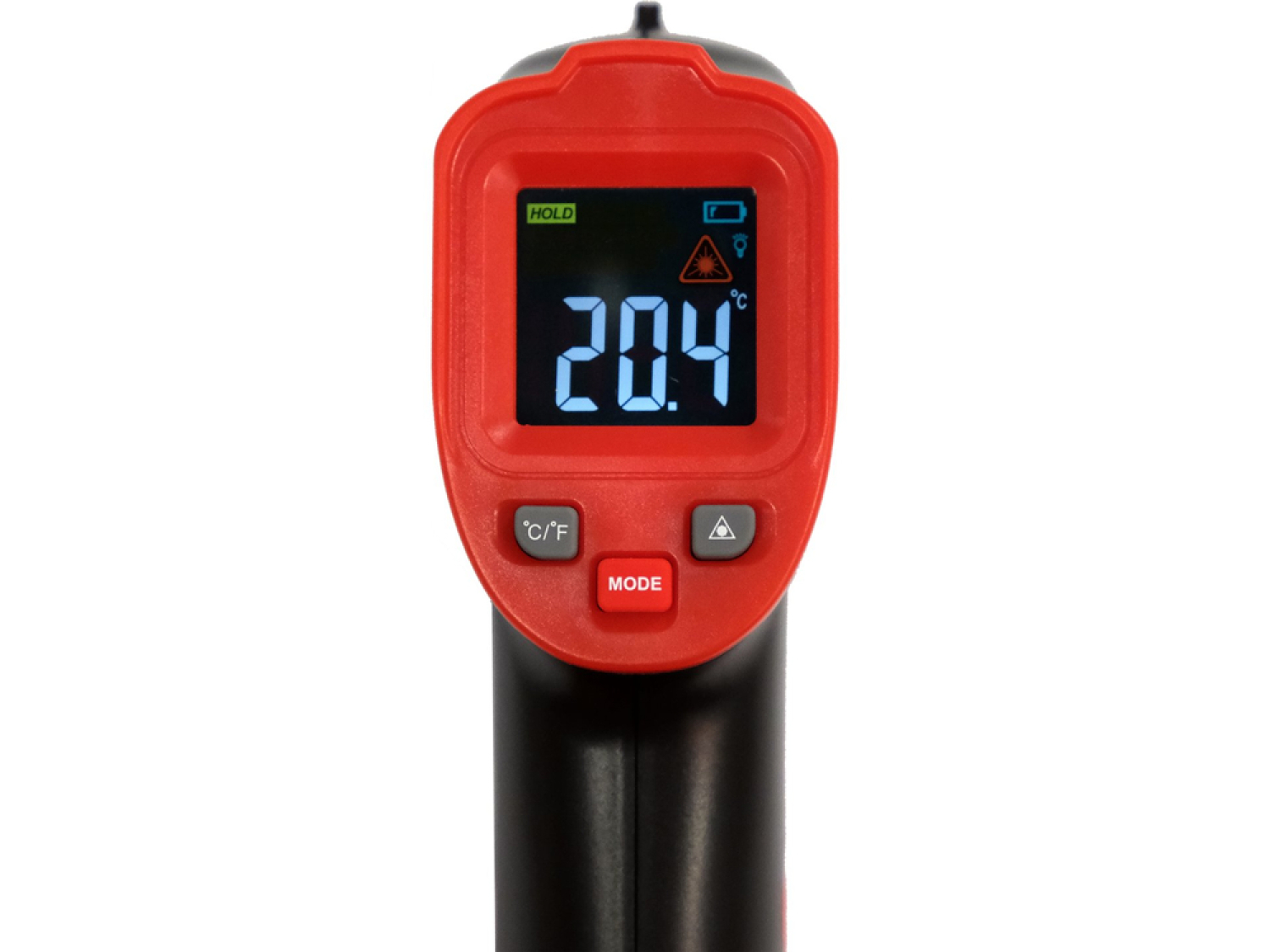Yato YT-73200 инфракрасный термометр, от -50°C до +600°C, ±1.5°C, 12:1, 0.1°C, 500мс, лазерный прицел, ЖК-дисплей (YT-73200)