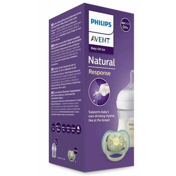 Philips Avent Natural Response набор для новорожденных SCD837/10, бутылочка 125мл, 2 соски, антиколиковый клапан, без BPA (SCD837/10)
