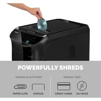 Fellowes Slēdzis AutoMax 350C 4964101 350 lapas, 4 x 38 mm, 68 L, P-4, Kluss, SmartLock, Auto Reverse, 4 riteņi (4964101)