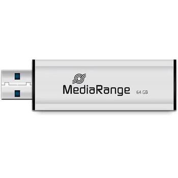 Mediarange USB флеш-накопитель MR917, 64 ГБ, USB 3.2 Gen 1, скорость чтения 80 МБ/с, скорость записи 25 МБ/с, черный/серебристый (MR917)