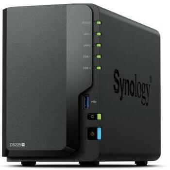 Synology NAS хранилище DS225+, 2 ГБ памяти, 2 отсека, 3.5