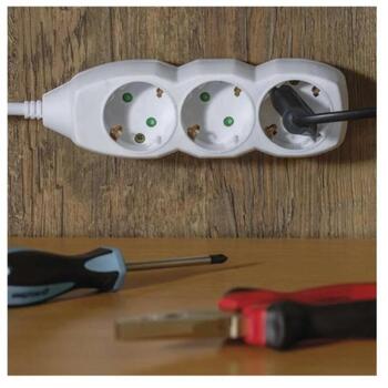 Emos Удлинитель P0423R, 3м, 4×2P+PE Немецкий, PVC, 3680W, защита от детей, пластик (P0423R)