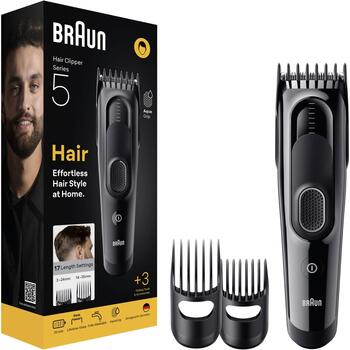 Braun машинка для стрижки волос HC5530 Series 5, беспроводная, 17 ступеней длины, 3-35 мм, 50 мин, NiMH аккумулятор (HC5530)