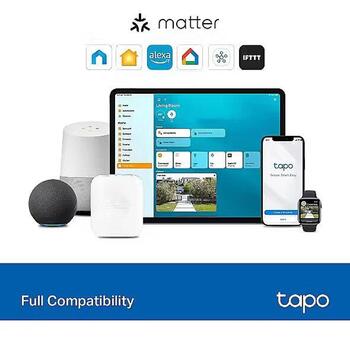 TP-Link viedais komutācijas modulis Tapo S112, 2400 MHz, 7 kanāli, AC, 150 W, 50/60 Hz, balts, Bluetooth, SmartThings (Tapo S112)