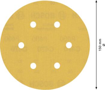 C470 smilšpapīrs 150 mm G400, 50 gab, Ekscentra slīpmašīnām, ekscentra slīpmašīnām ar putekļu maisu EXPERT C470 SLĪPDISKI, 2608900925, BOSCH (2608900925)