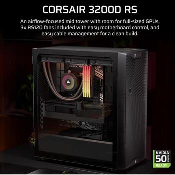 Corsair 3200D RS PC korpuss, Mid-Tower, Smoke, CC-9011336-WW, 7 sloti, 1x3.5