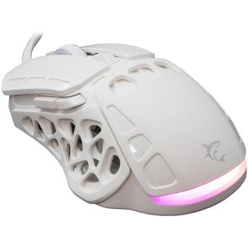 White Shark Datorspēļu pele Ector, ECTOR-W, 123mm, 75mm, 40mm, 65g, 7 pogas, 1.8m, 7200-12400 DPI, USB 2.0, RGB apgaismojums (ECTOR-W)