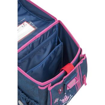 Hama 00183790 школьный рюкзак Jeans Girl, 19.7 л, 0.98 кг, 38x30.5x17 см, полиэстер, розовый/синий, эргономичный, светоотражающий (00183790)