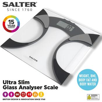 Salter Ванные весы 9141 BKCFEU16, 160кг, анализ состава тела, функция памяти, батарея CR2032 (9141 BKCFEU16)