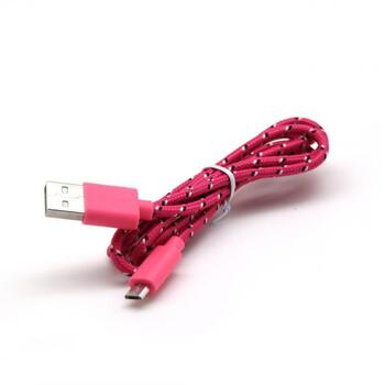 Sbox USB кабель USB-1031P, 1м, 480 Мбит/с, USB A M, microUSB M, оплетка, розовый (USB-1031P)